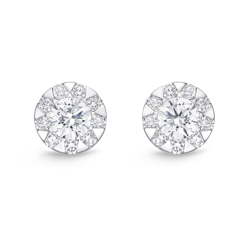 Diamond Bouquets Round Stud Earrings