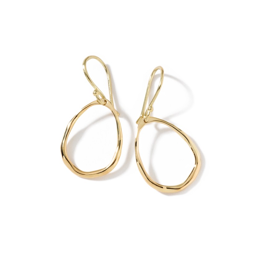 Mini Squiggle Teardrop Earrings in 18K Gold