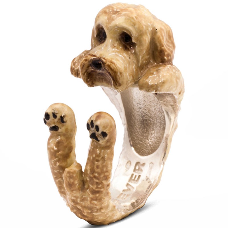Labradoodle Enamel Hug Ring 