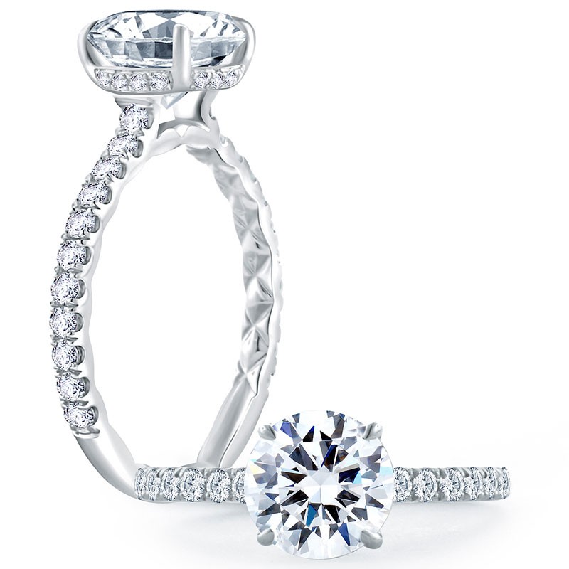 18k White Gold Engagement Ring Mounting