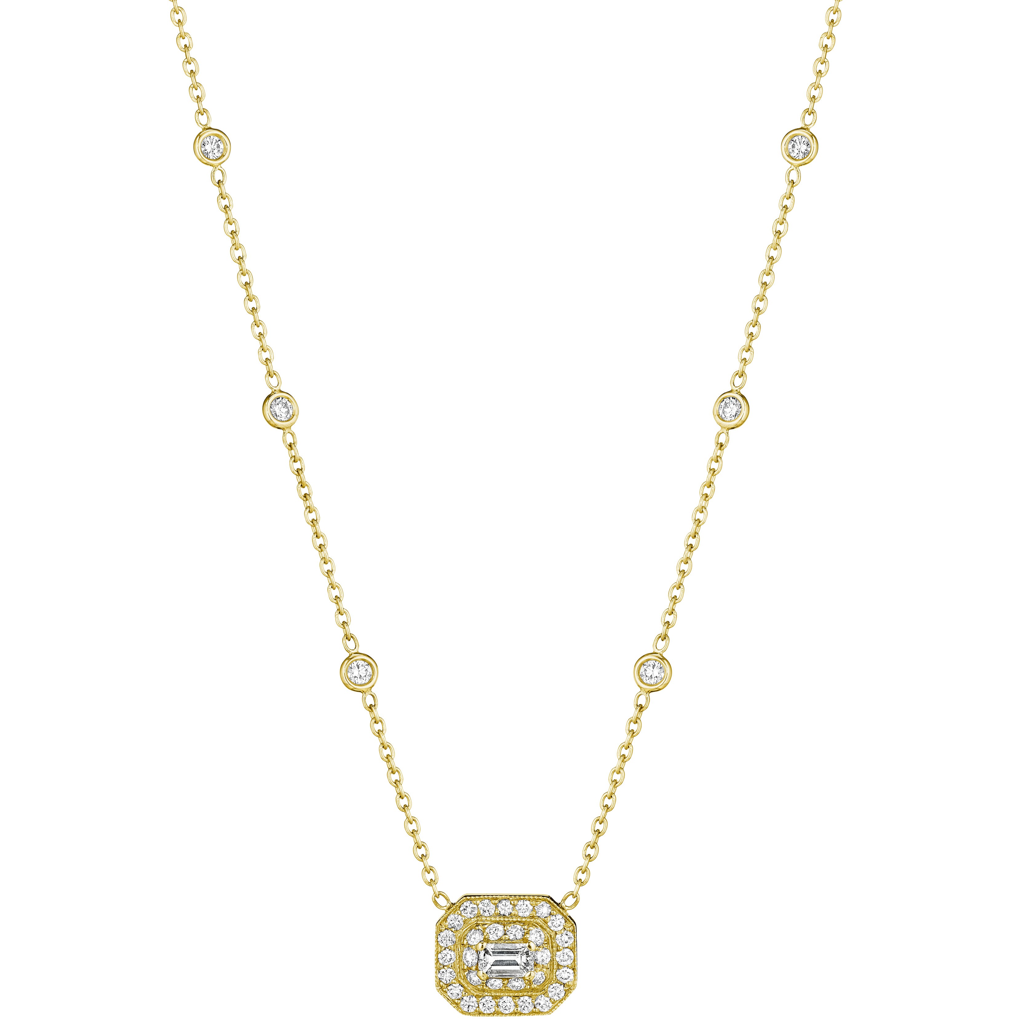Mid Emerald Cut Art Deco Necklace