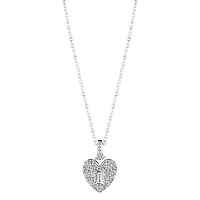 18k White Gold Heart Necklace