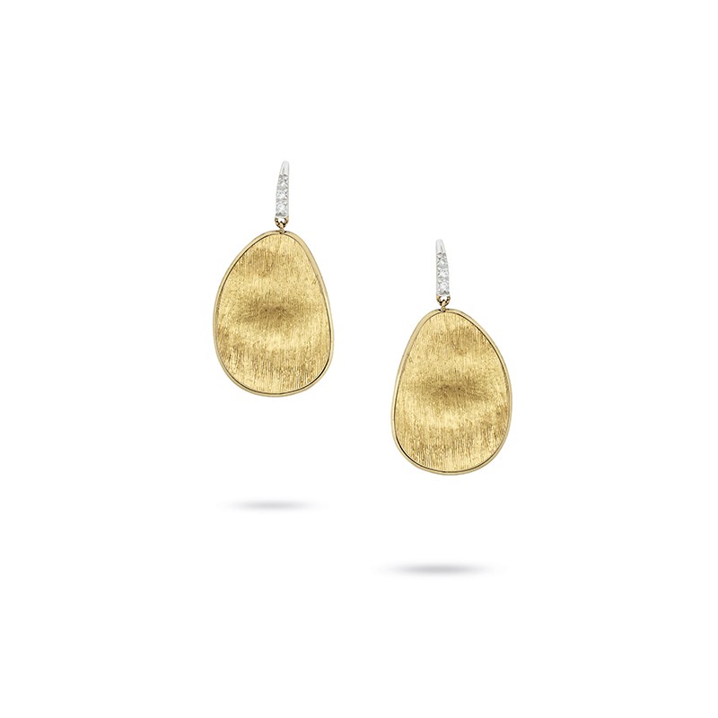 Lunaria Gold and Diamond Pave Medium Drop Earrings