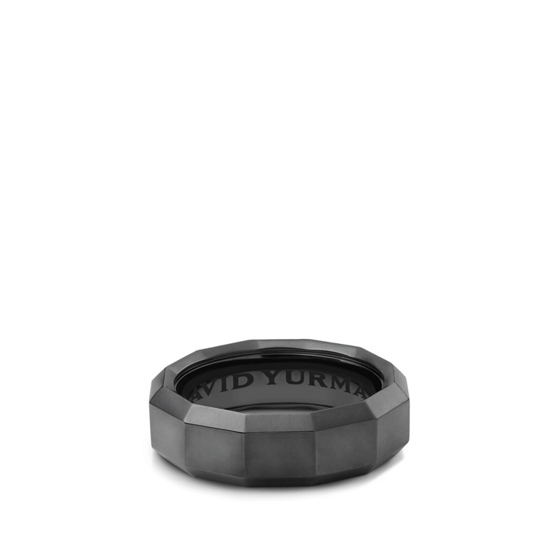 Faceted Band in Black Titanium