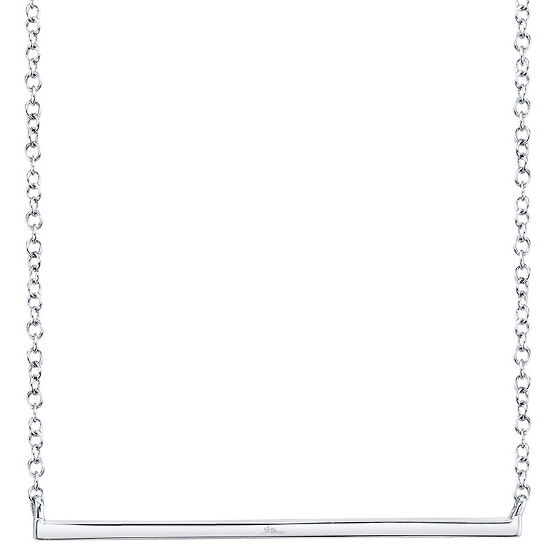 White Gold and Diamond Bar Necklace