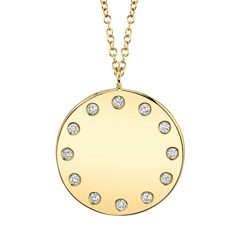 Yellow Gold Diamond Circle Necklace