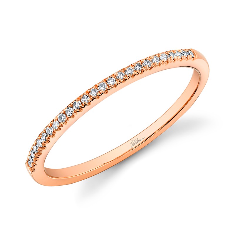 Rose Gold and Diamond Thin Stack Ring