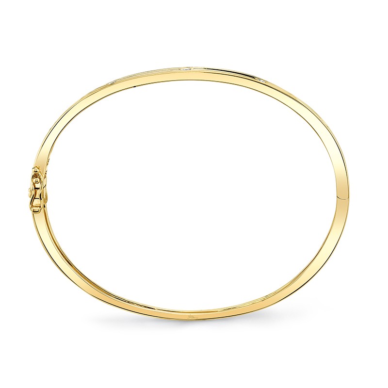 Yellow Gold and 5 Diamond Bangle 