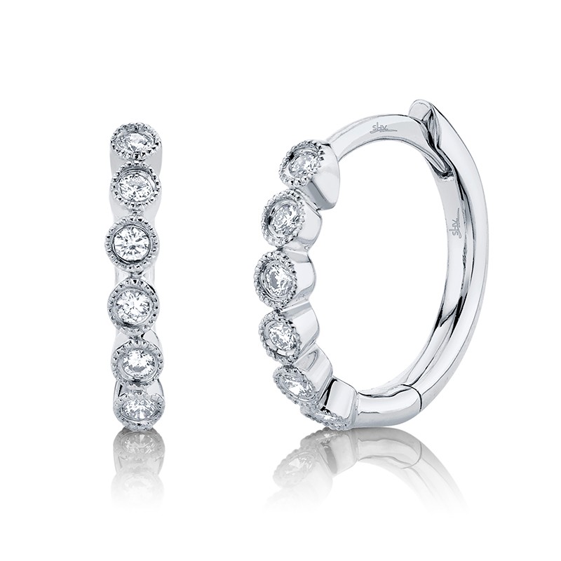 White Gold and Diamond Huggie