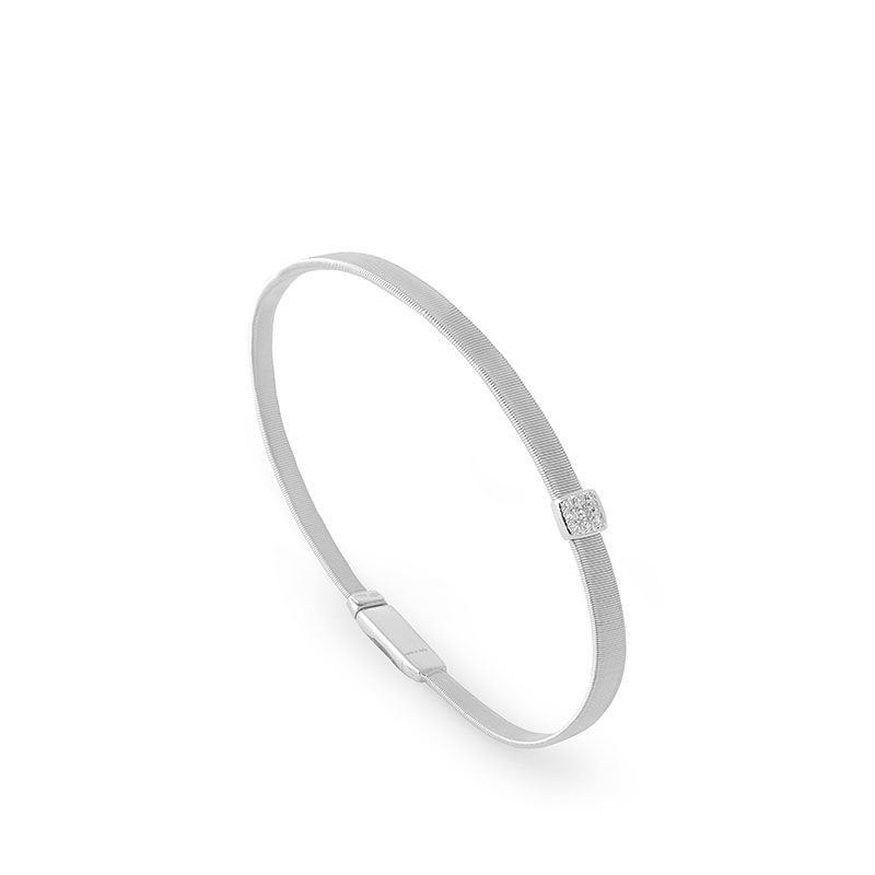 Single Station Diamond Bracelet in White Gold