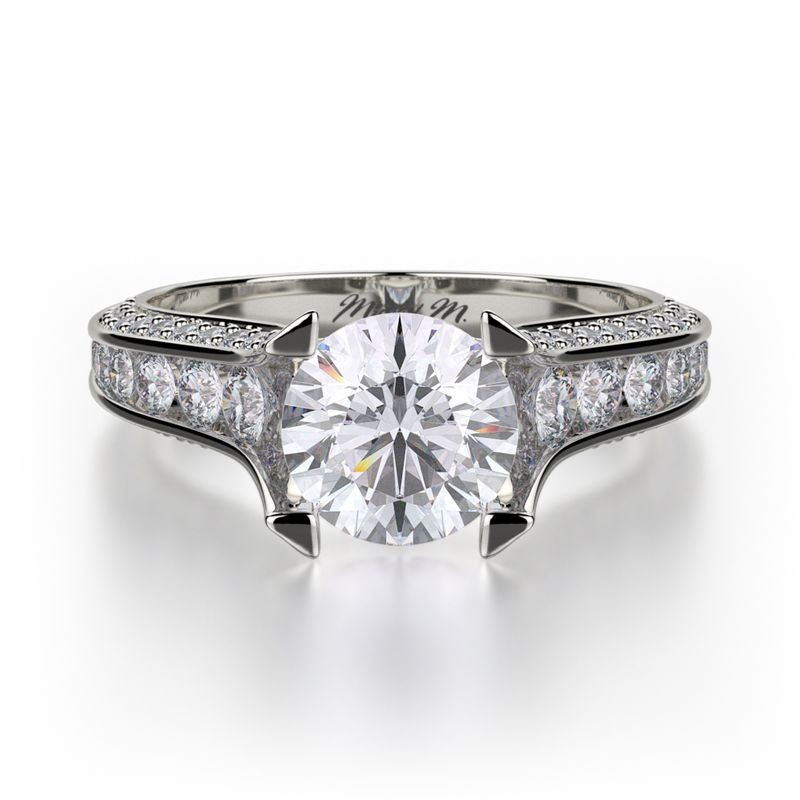 18k White Gold Round Engagement Ring Mounting