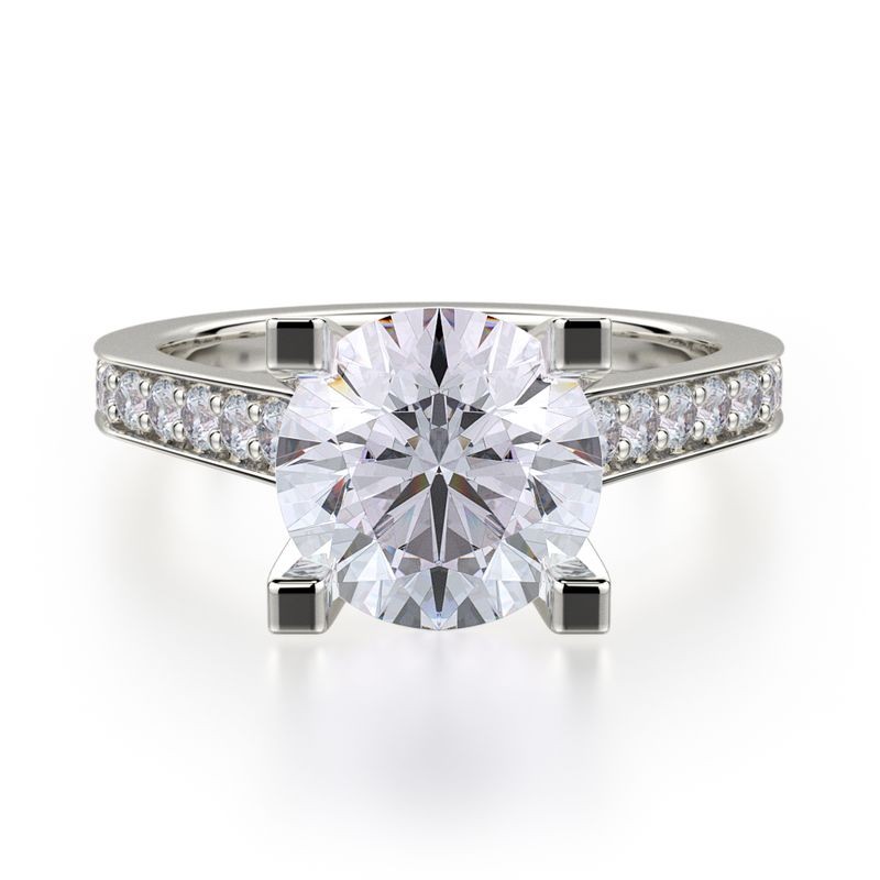 18k White Gold Angled Diamond Engagement Mounting