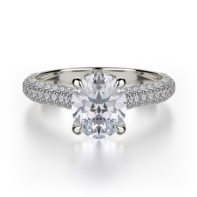 18k White Gold Under Gallery Diamond Engagement Mounting