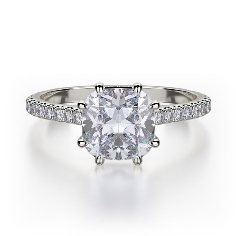 18k White Gold Double Prong Diamond Engagement Mounting