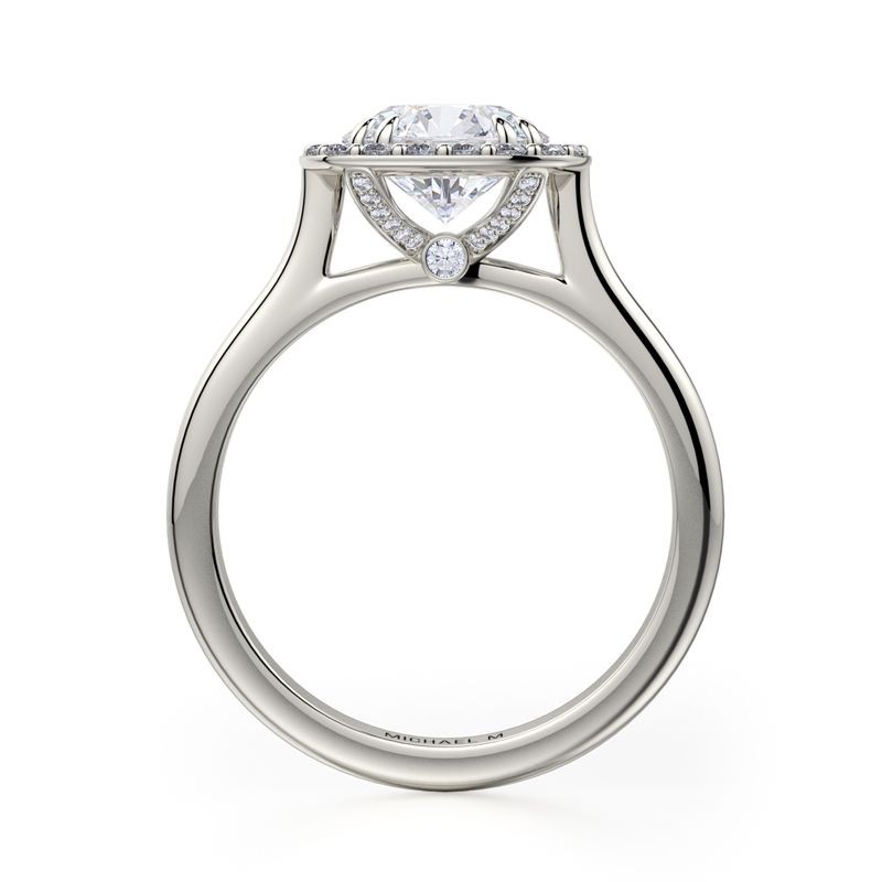 18k White Gold Cushion Halo Diamond Engagement Mounting