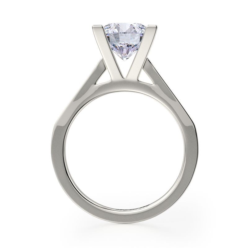 18k White Gold Angled Diamond Engagement Mounting