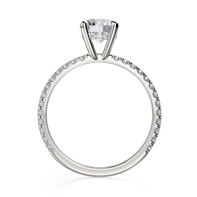 18k White Gold Thin Diamond Engagement Mounting
