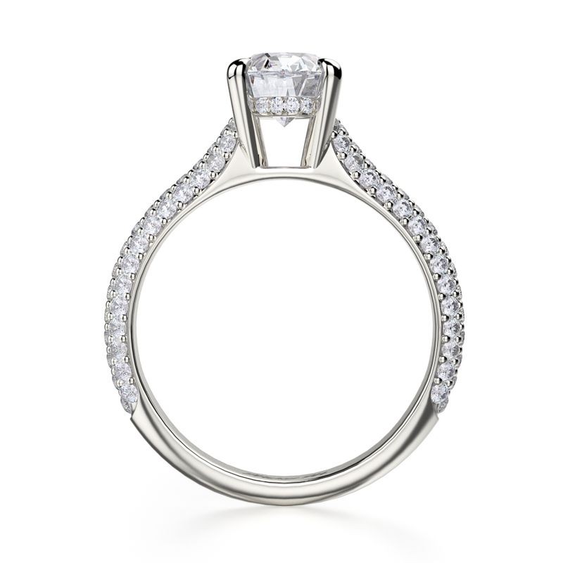 18k White Gold Under Gallery Diamond Engagement Mounting