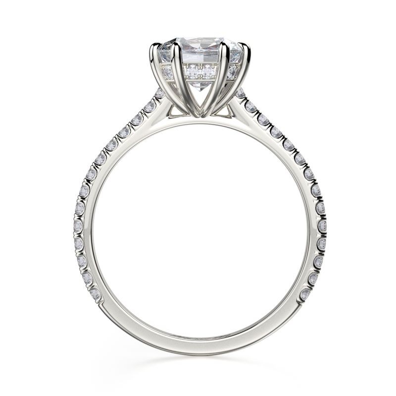 18k White Gold Double Prong Diamond Engagement Mounting