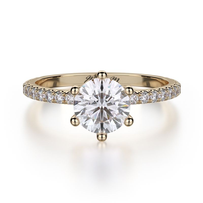18k Yellow Gold Crown Diamond Engagement Mounting