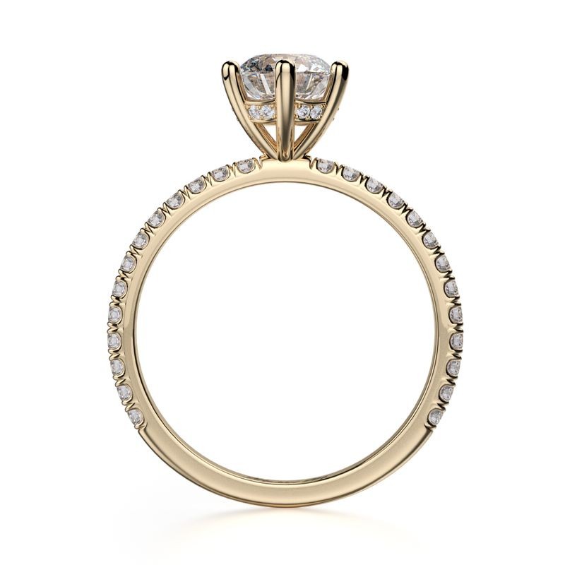 18k Yellow Gold Crown Diamond Engagement Mounting