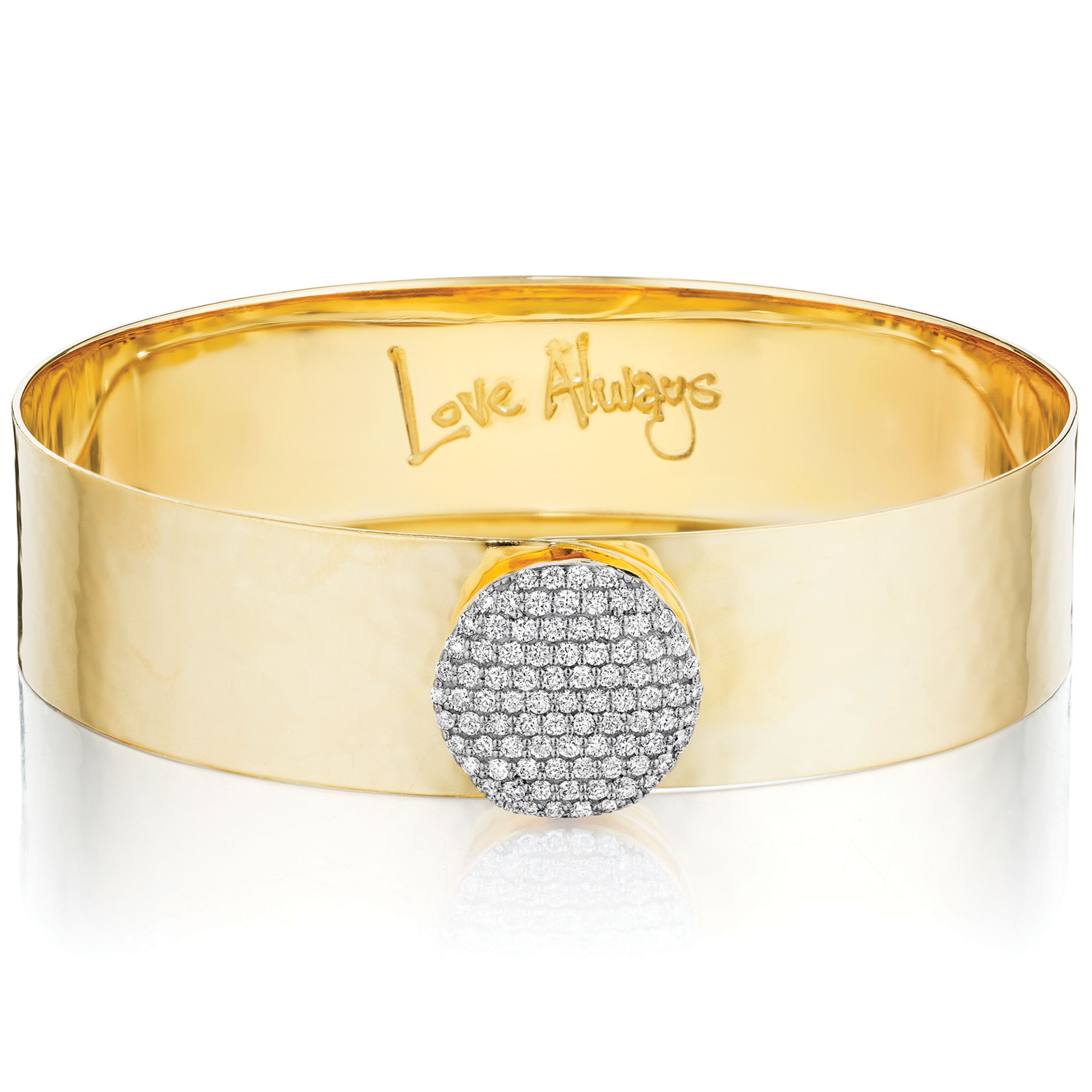 14k Yellow Gold Infinity Love Always Cuff