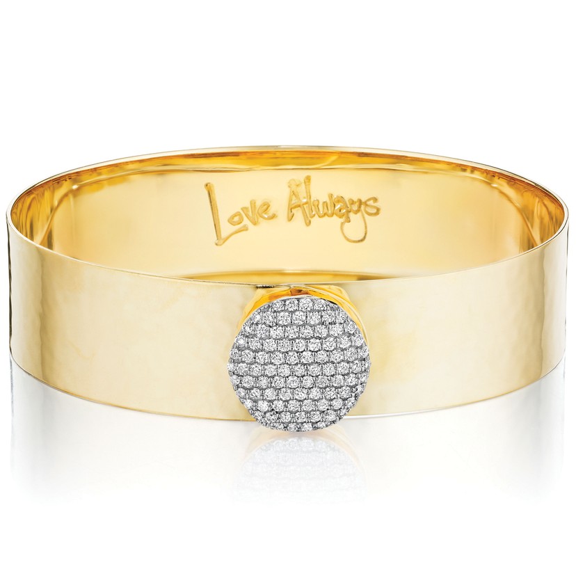 14k Yellow Gold Infinity Love Always Cuff