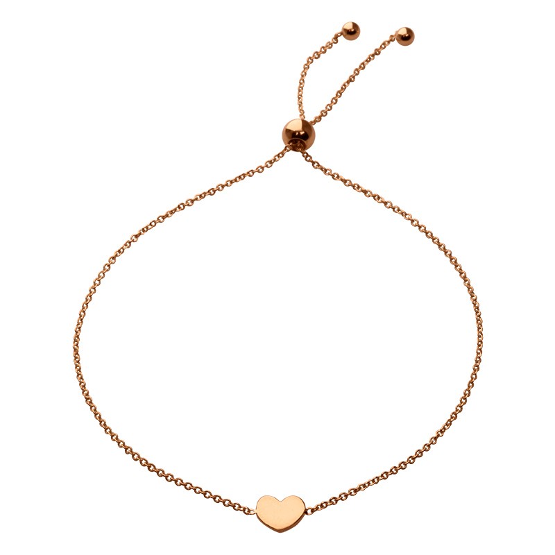 Rose Gold Mini Polished Heart Bracelet