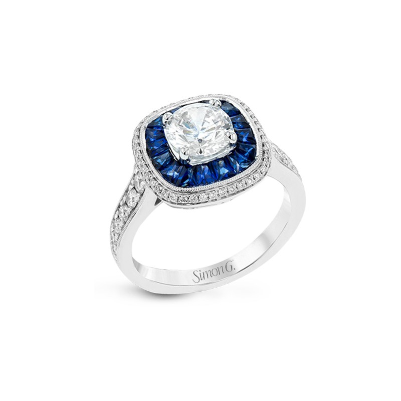 18k White Gold Sapphire Ring Mounting