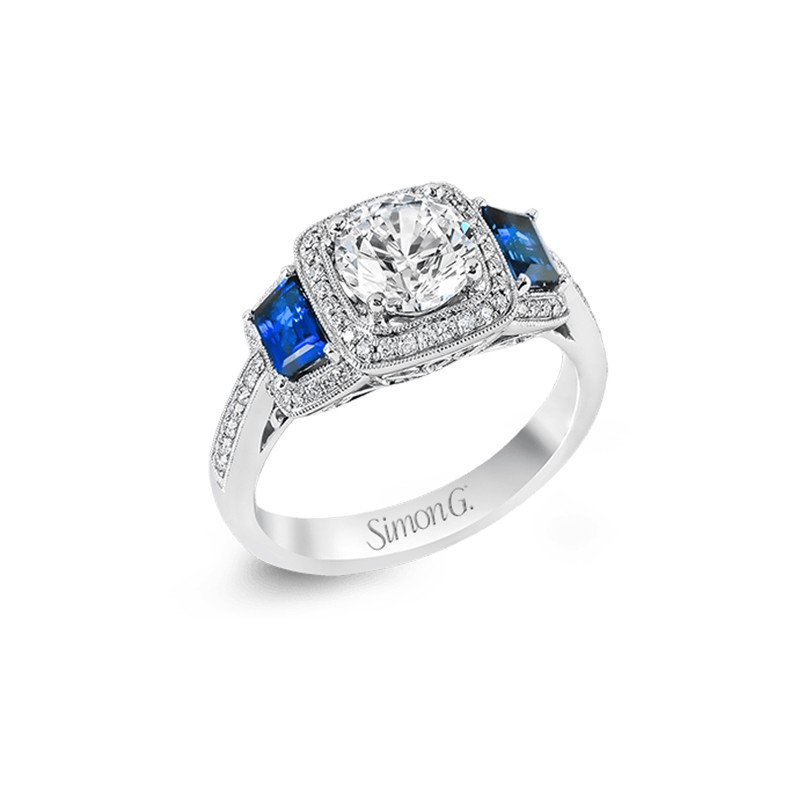18k White Gold Sapphire Ring Mounting