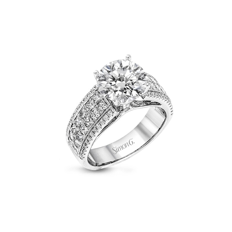 18k White Gold Engagement Ring Mounting