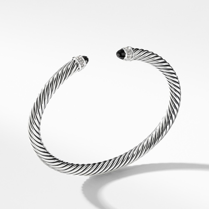 Cable Classic Collection® Bracelet with Black Onyx and Diamonds