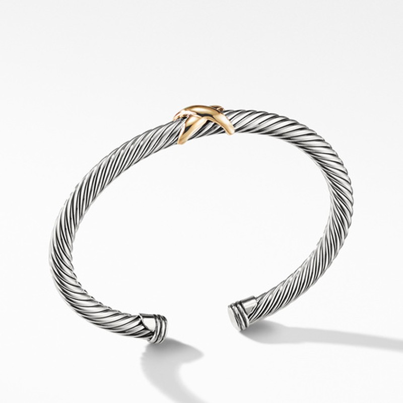 X Bracelet with 14K Gold