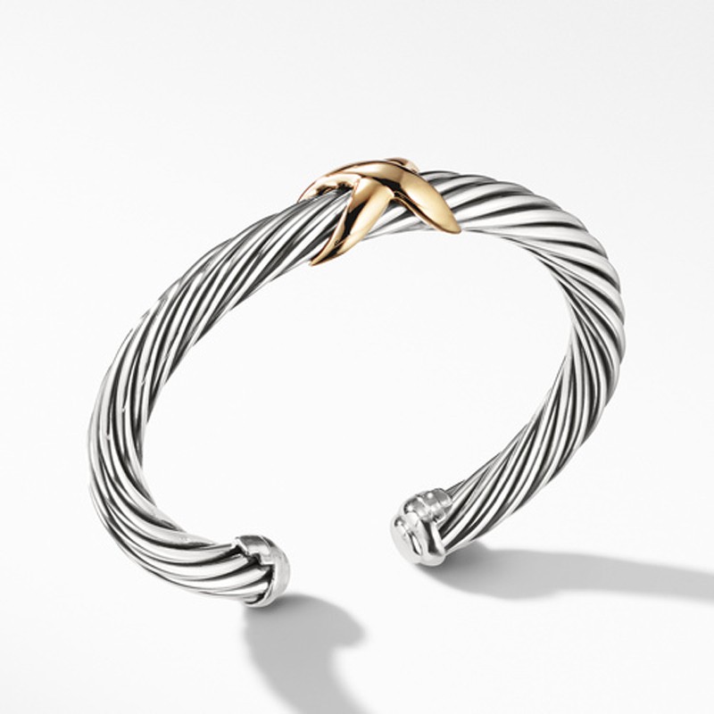 X Bracelet with 14K Gold