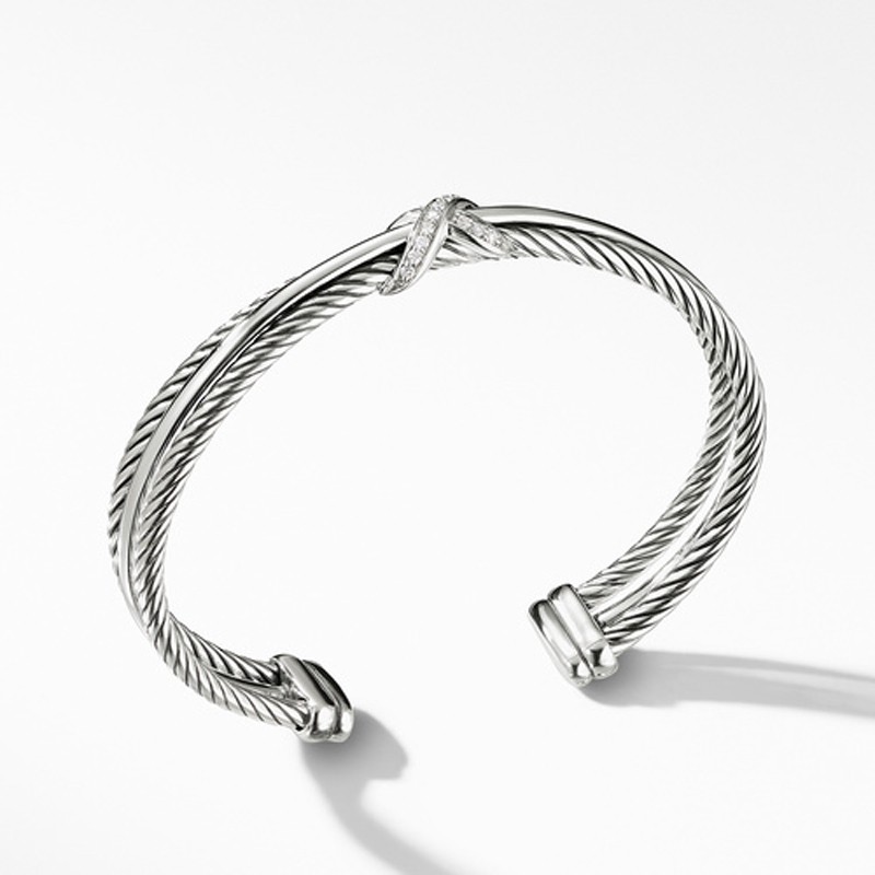 X Collection Crossover X Bracelet with Diamonds, 7mm