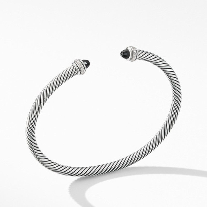 Cable Classic Collection® Bracelet with Black Onyx and Diamonds