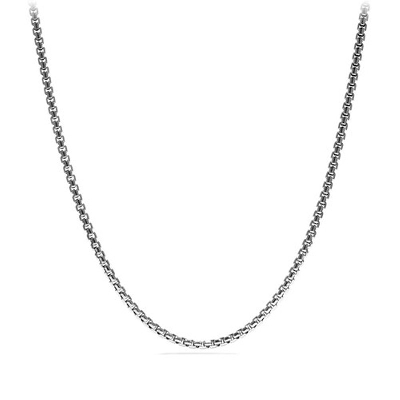 SMALL BOX CHAIN NECKLACE, 2.7MM