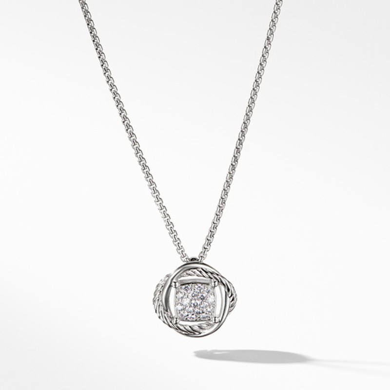 Infinity Pendant Necklace with Diamonds