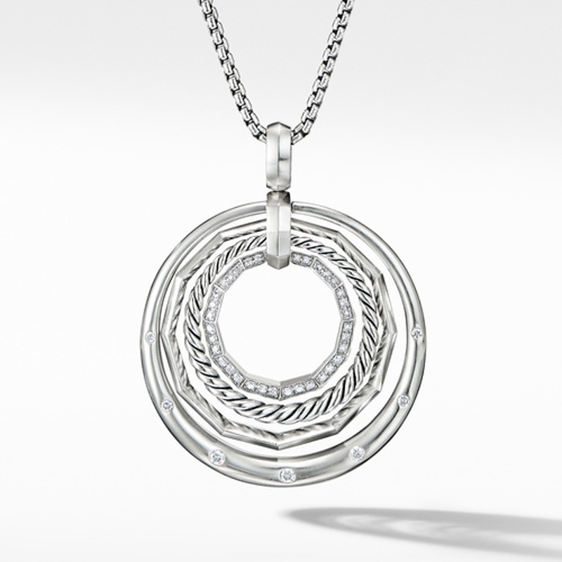 Stax Medium Pendant Necklace with Diamonds