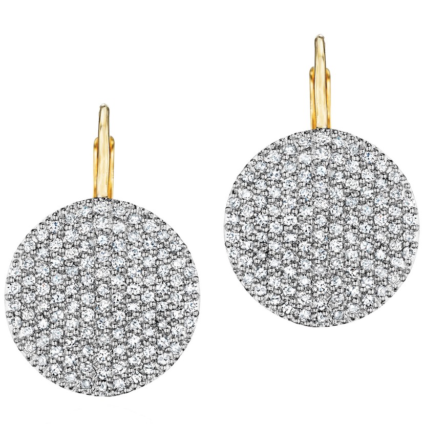 14k Two Tone Disc Infinity Earrings