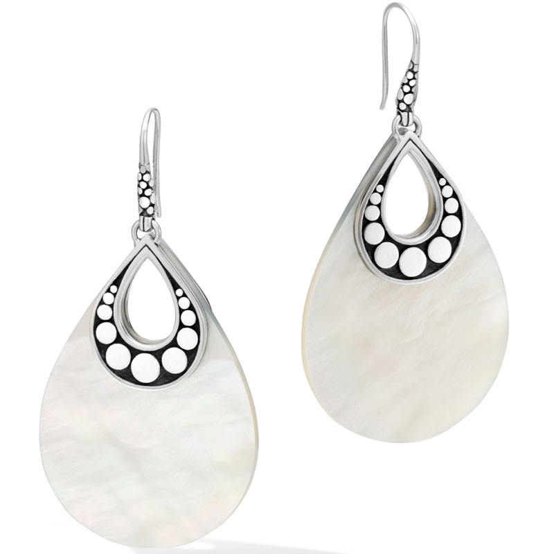 Sterling Silver Dot Teardrop Mother of Pearl Earrings