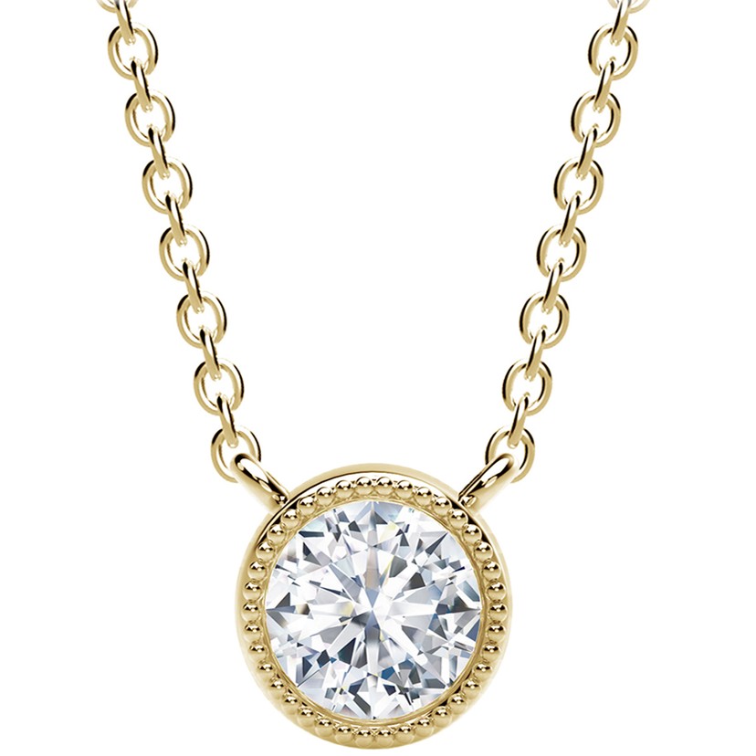 The Tribute Collection Round Milgrain Bezel Pendant