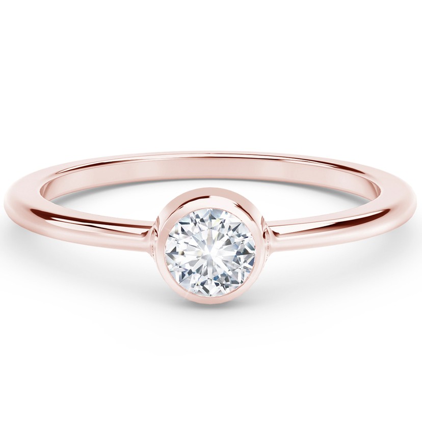 18k Rose Gold Tribute Polished Diamond Stack Ring