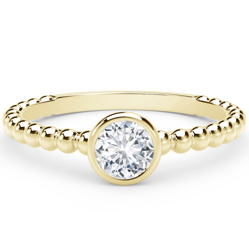 18k Yellow Gold Tribute Diamond Bead Stack Ring