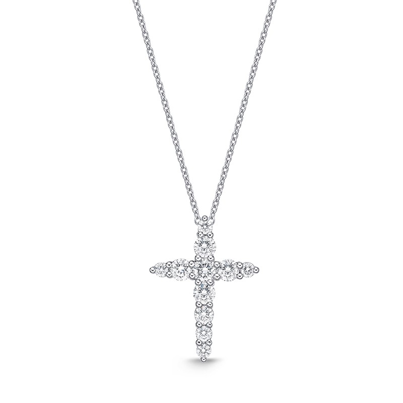 White Gold Diamond Cross Necklace