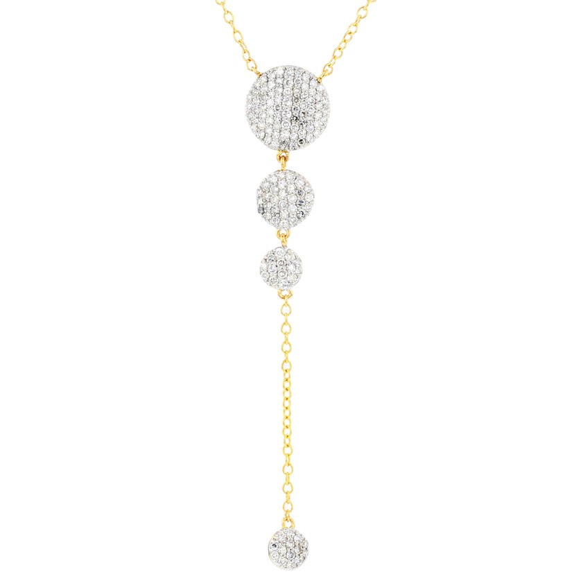 14k Yellow Gold Infinity Graduated Lariat Necklace