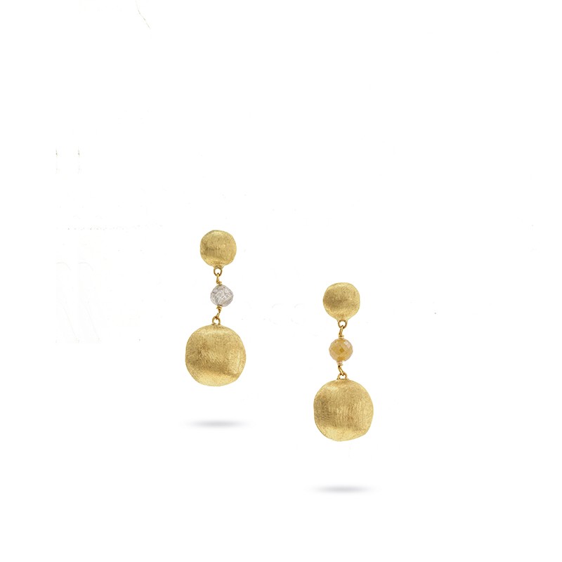18k Yellow Gold Diamond Drop Earrings