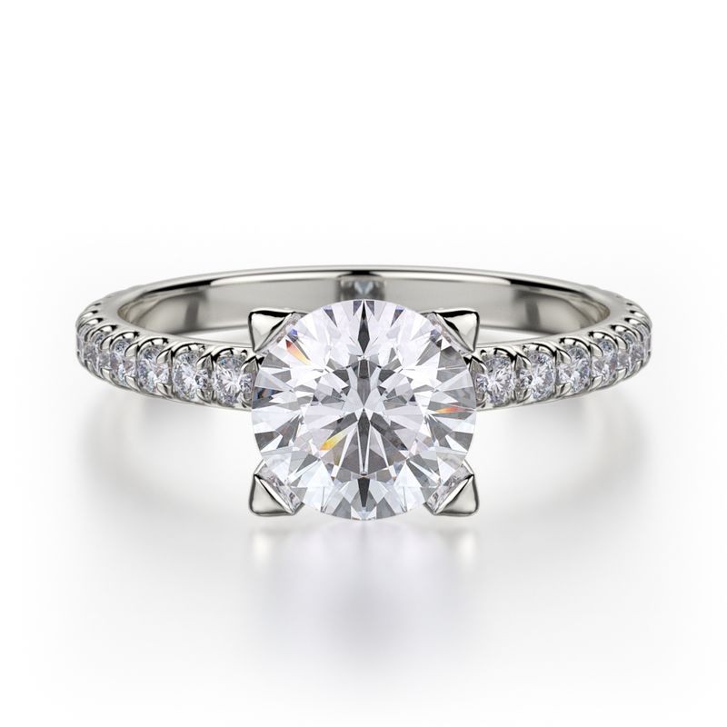 18k White Gold Round Diamond Engagement Mounting