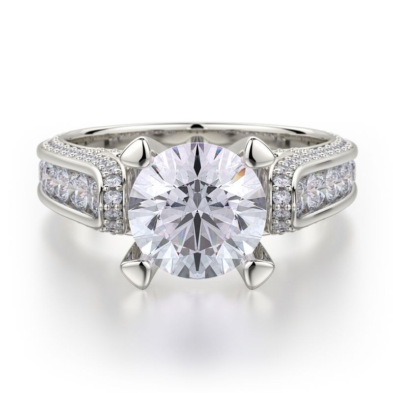 18k White Gold 3 Sided Diamond Engagement Mounting