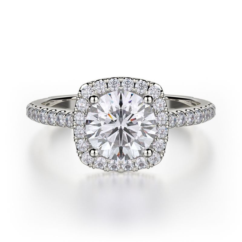 18k White Gold Diamond Halo Engagement Mounting